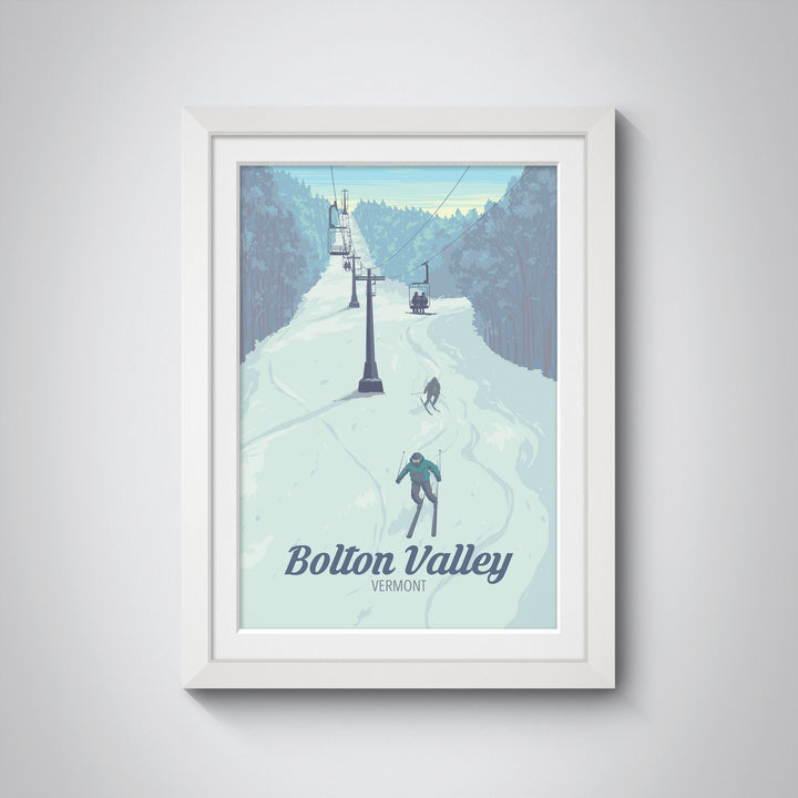 Bolton Valley Vermont USA Ski Resort Travel Poster