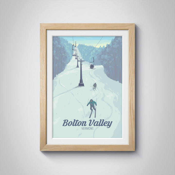 Bolton Valley Vermont USA Ski Resort Travel Poster