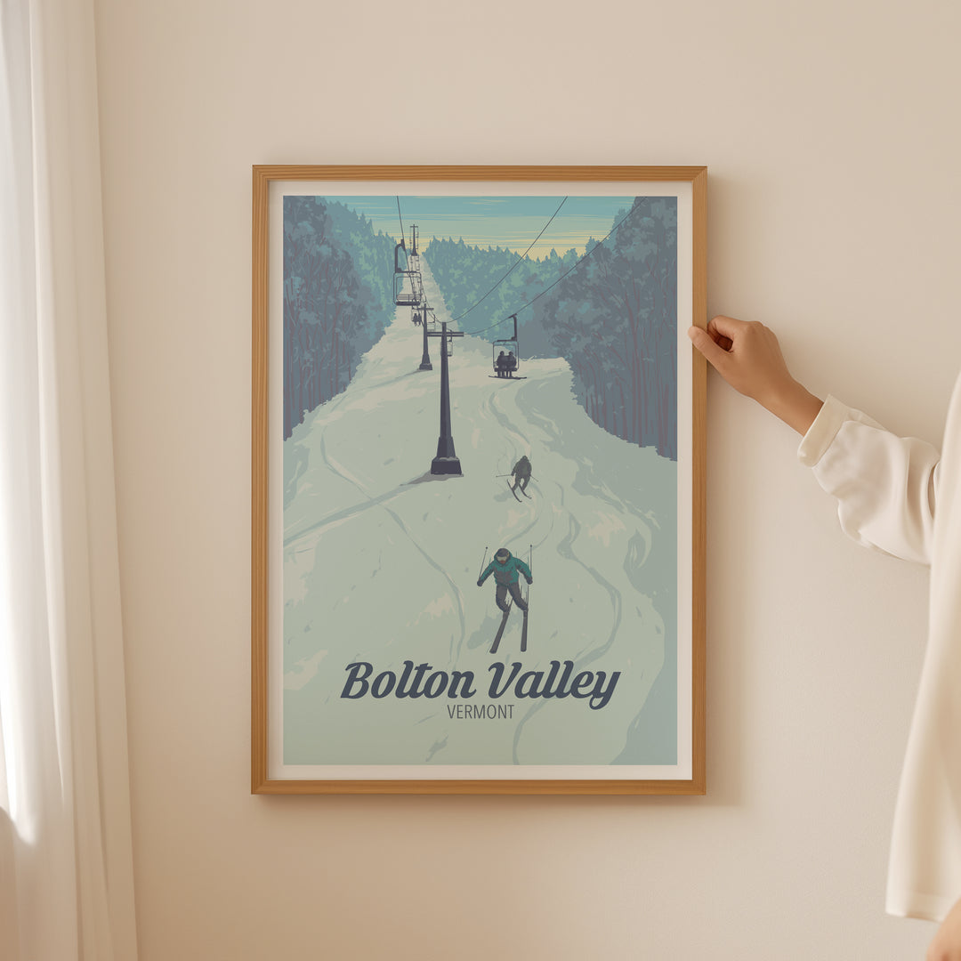 Bolton Valley Vermont USA Ski Resort Travel Poster