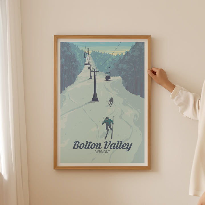 Bolton Valley Vermont USA Ski Resort Travel Poster