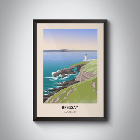 Bressay Scotland Travel Poster