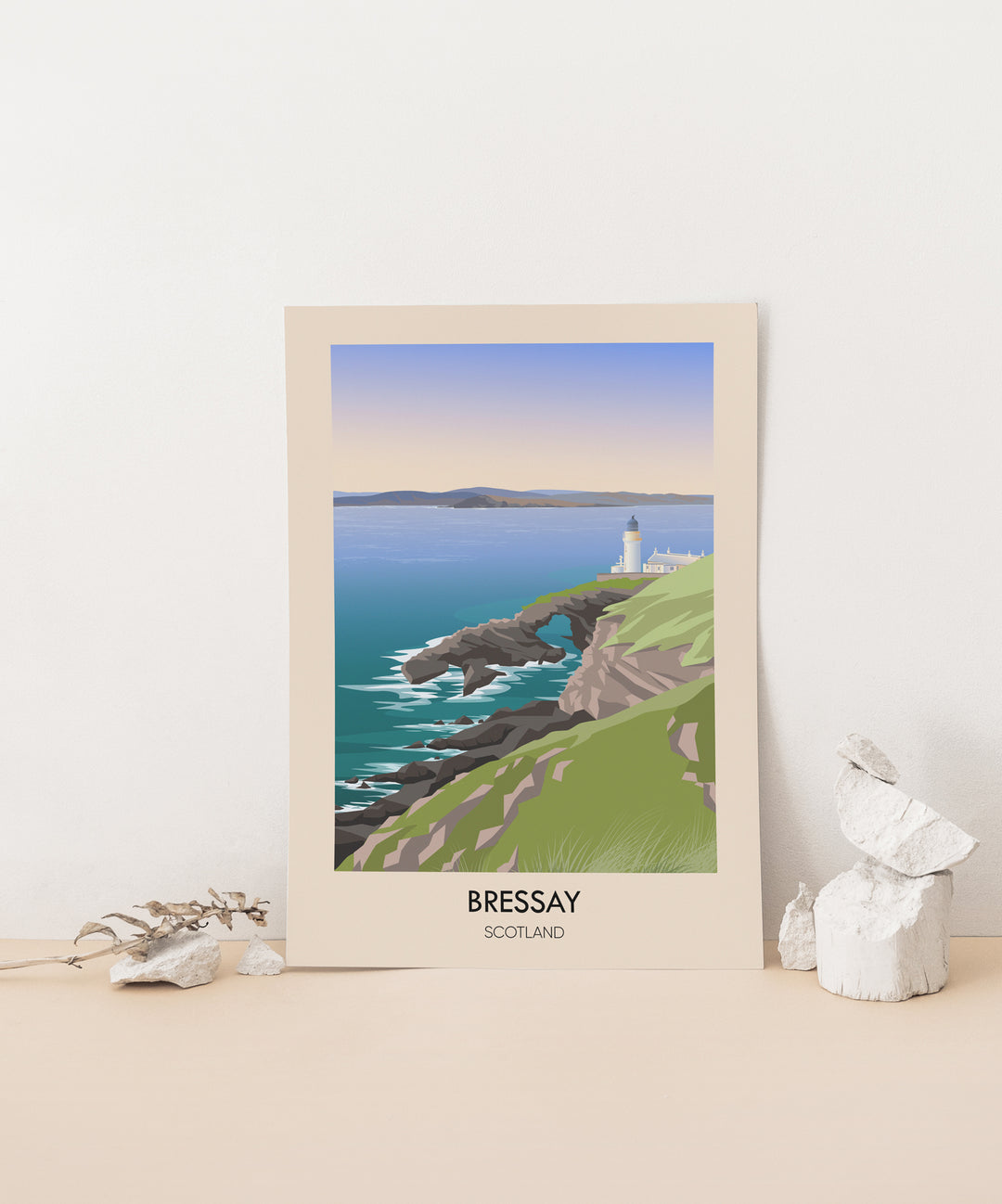 Bressay Scotland Travel Poster