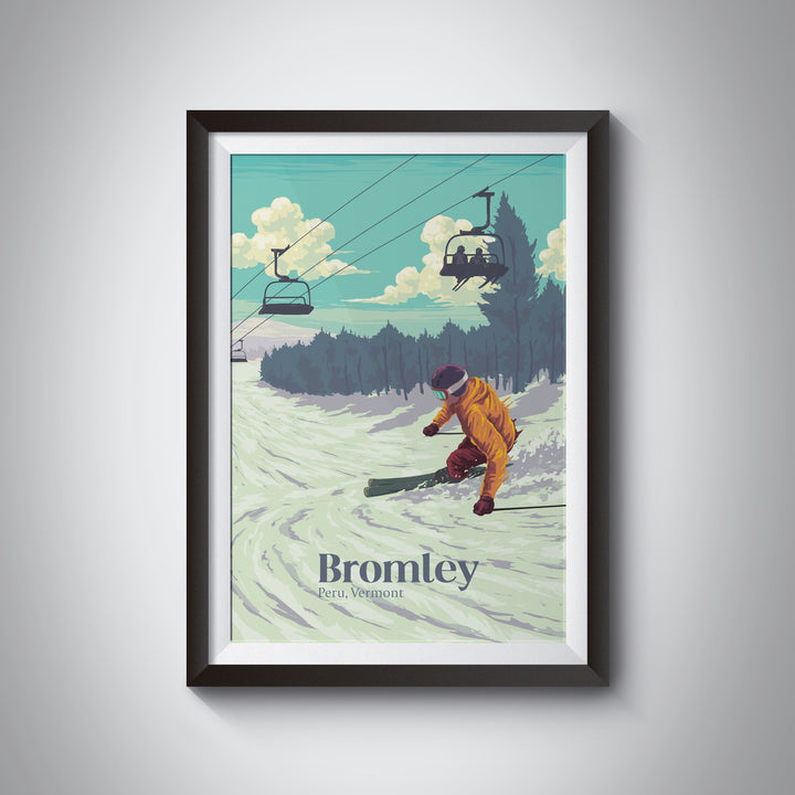 Bromley Vermont Ski Resort Travel Poster