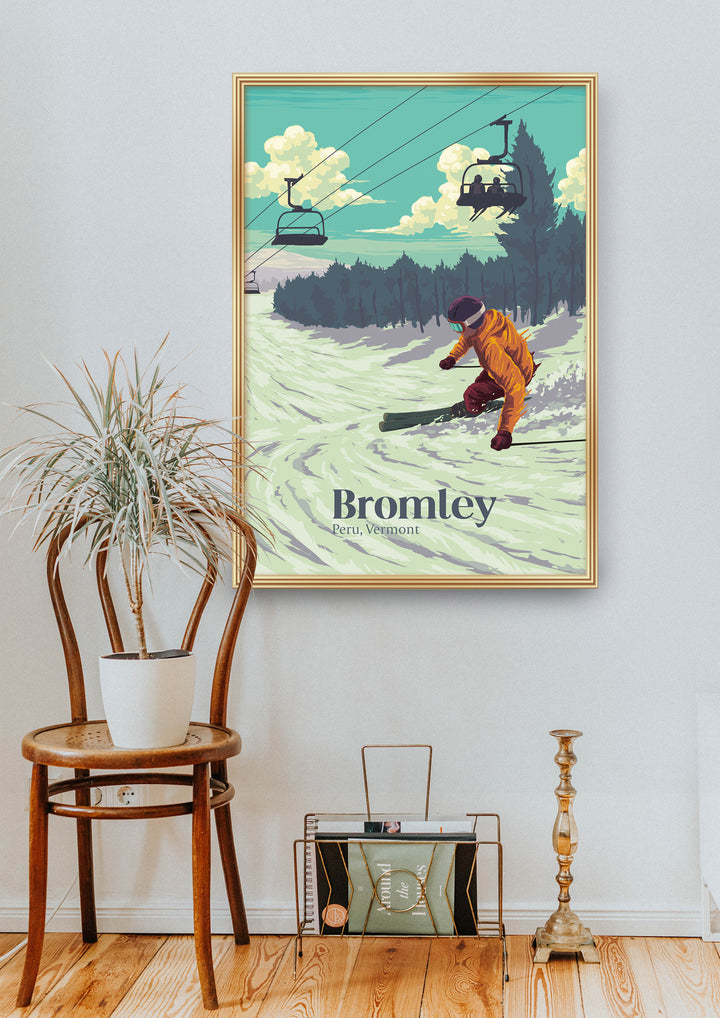 Bromley Vermont Ski Resort Travel Poster