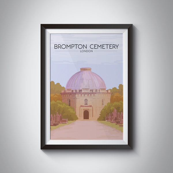 Brompton Cemetery London Travel Poster
