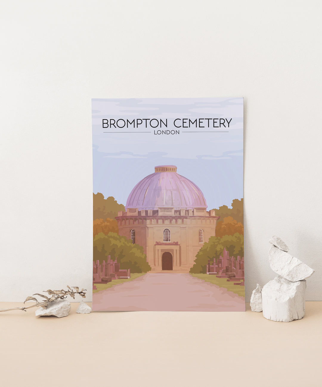 Brompton Cemetery London Travel Poster