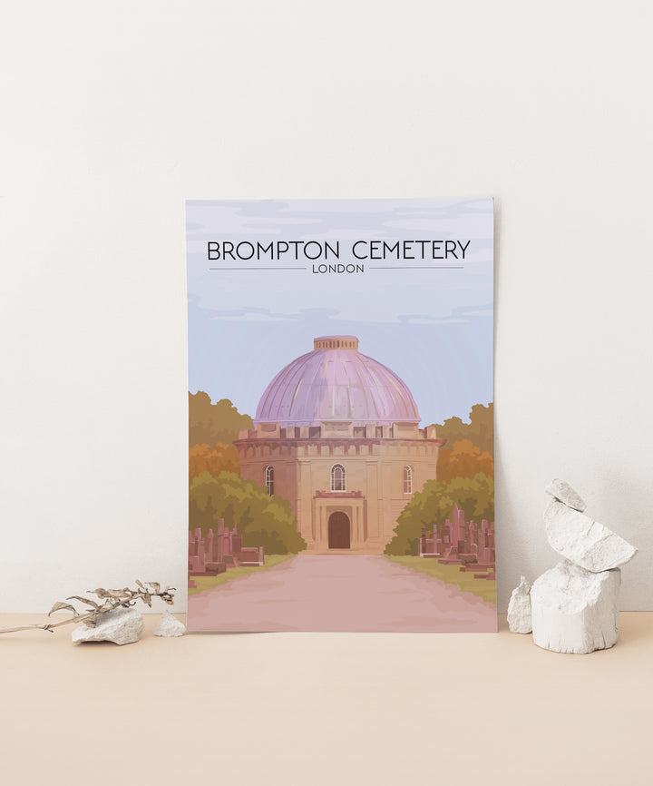 Brompton Cemetery London Travel Poster