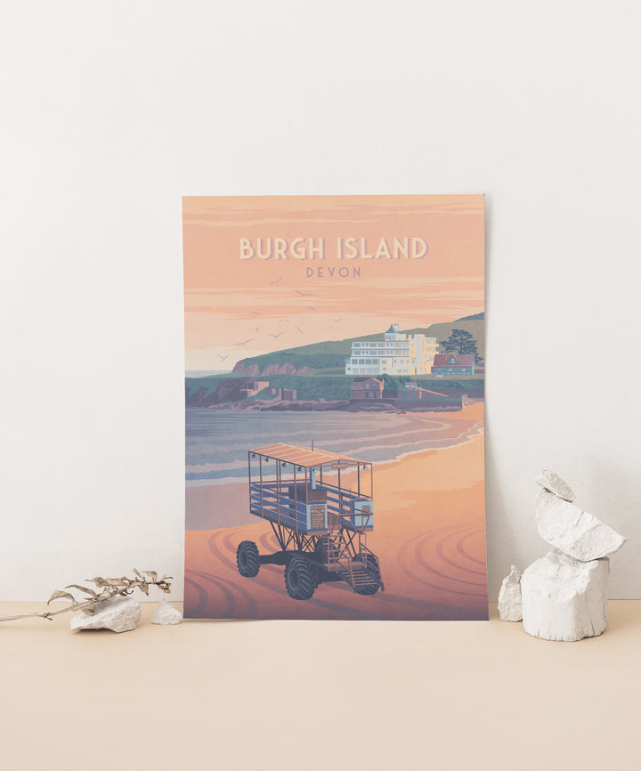 Burgh Island Devon Travel Poster