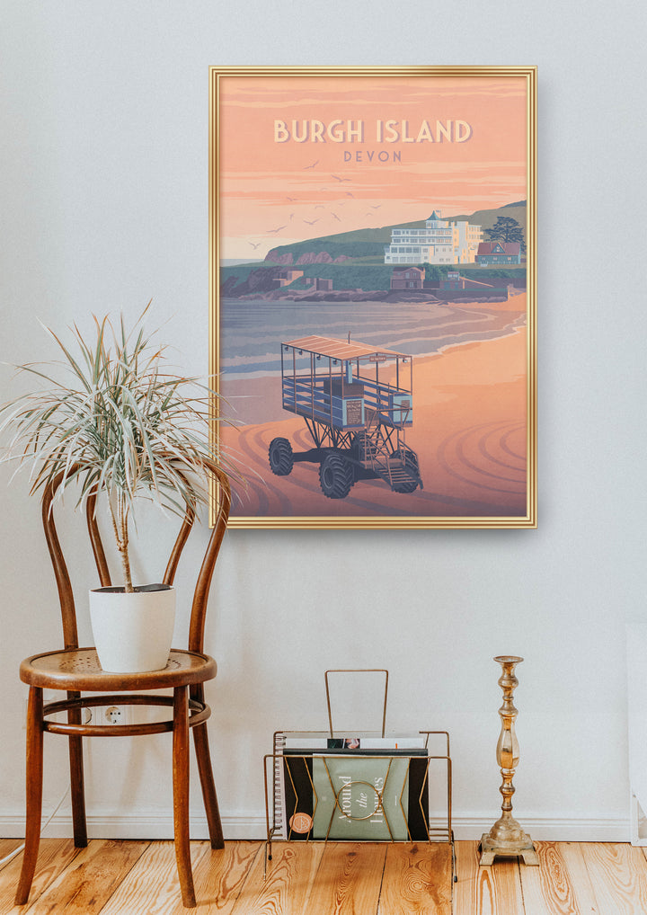 Burgh Island Devon Travel Poster