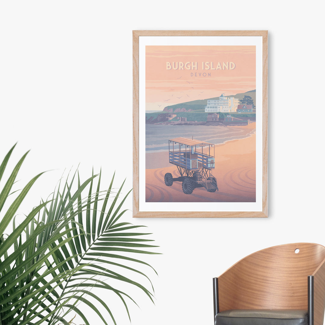 Burgh Island Devon Travel Poster