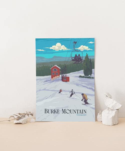 Burke Mountain Vermont Ski Resort Travel Poster