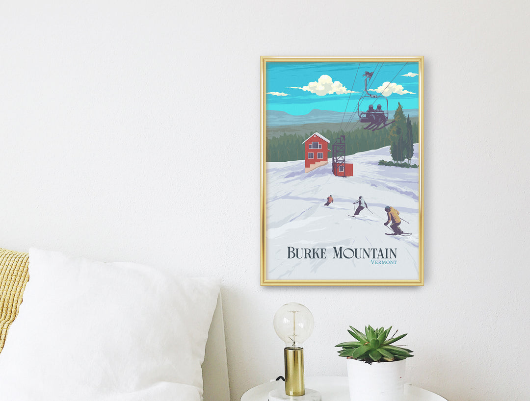 Burke Mountain Vermont Ski Resort Travel Poster