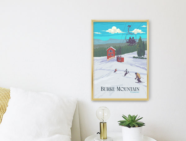 Burke Mountain Vermont Ski Resort Travel Poster