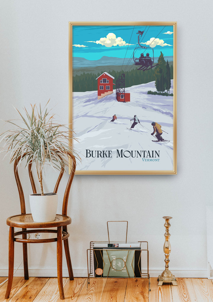 Burke Mountain Vermont Ski Resort Travel Poster