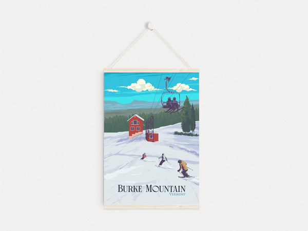 Burke Mountain Vermont Ski Resort Travel Poster