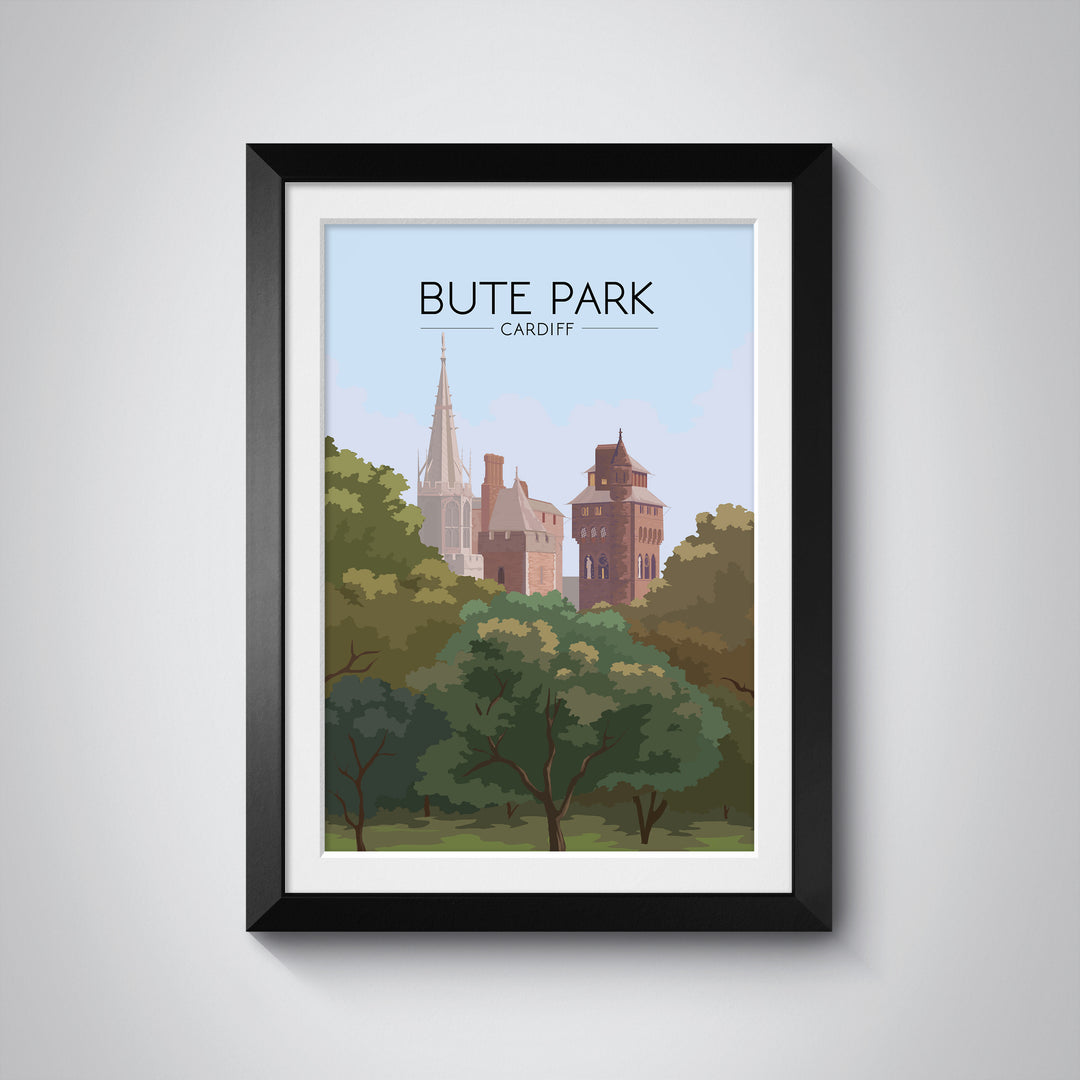 Bute Park Cardiff Travel Poster