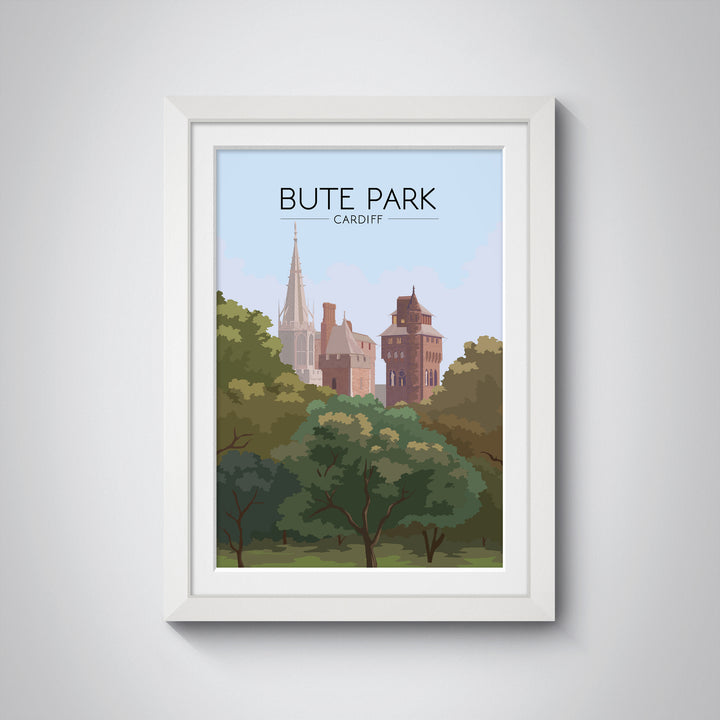 Bute Park Cardiff Travel Poster