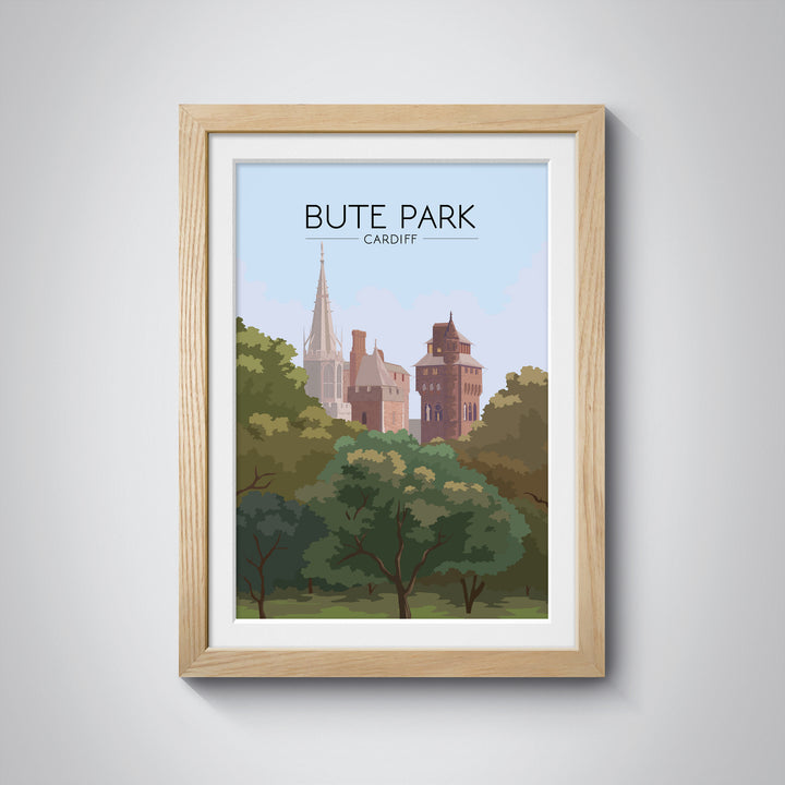 Bute Park Cardiff Travel Poster