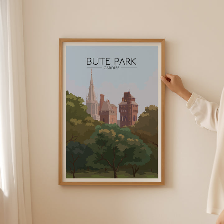 Bute Park Cardiff Travel Poster