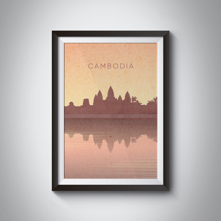 Cambodia Minimal Travel Poster