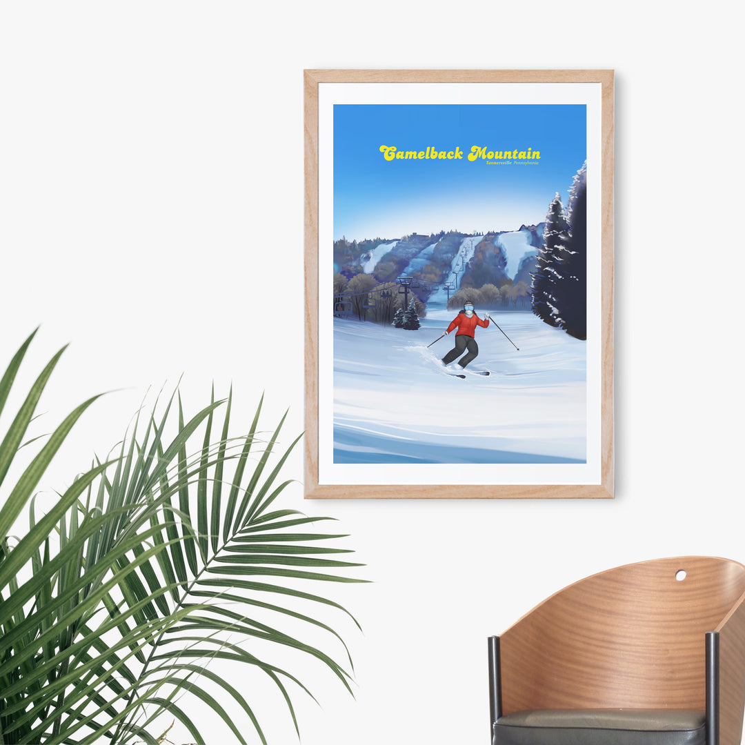 Camelback Mountain Ski Resort Travel Poster