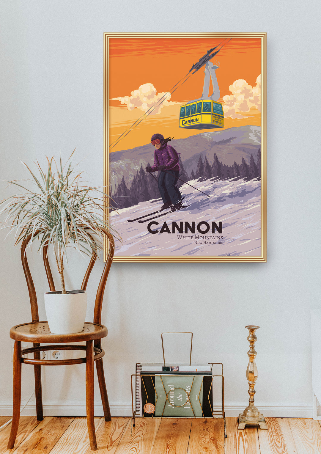 Cannon New Hampshire Ski Resort Travel Poster