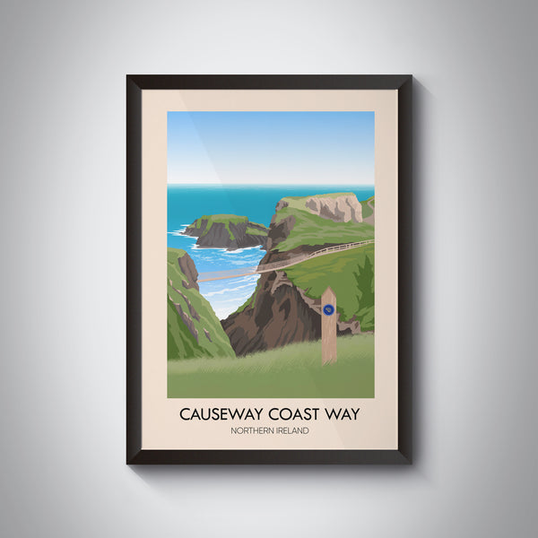 Causeway Coast Way Hiking Trail Travel Poster