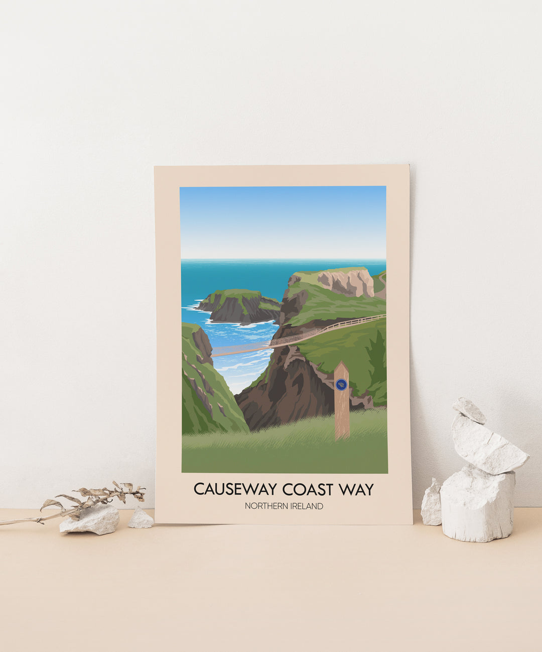 Causeway Coast Way Hiking Trail Travel Poster