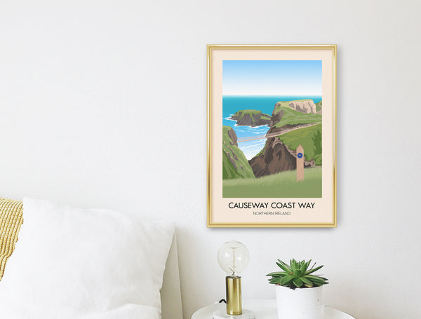 Causeway Coast Way Hiking Trail Travel Poster