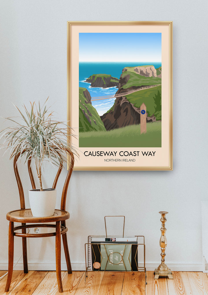 Causeway Coast Way Hiking Trail Travel Poster