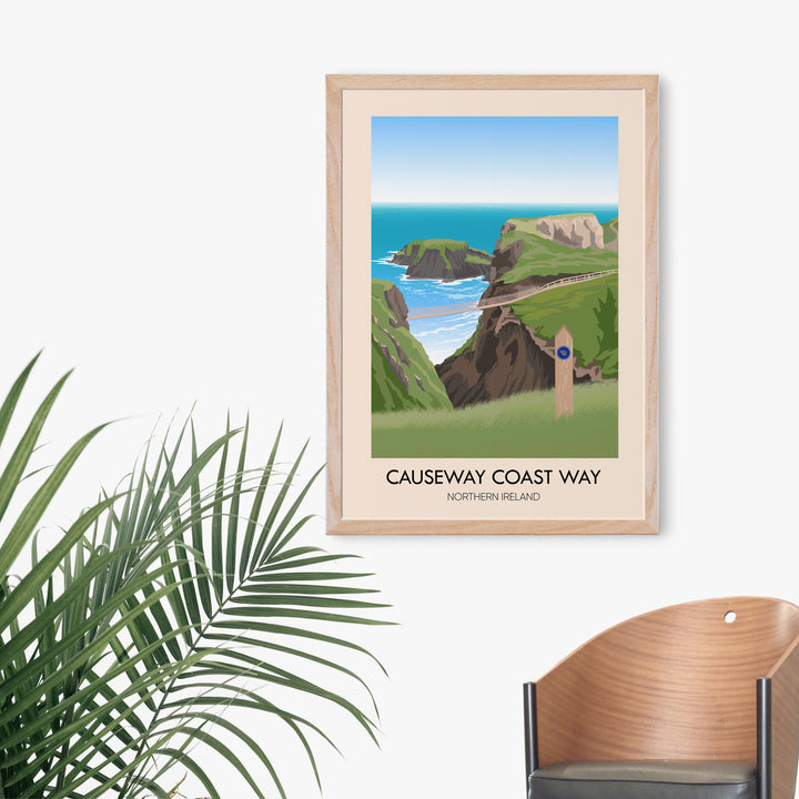 Causeway Coast Way Hiking Trail Travel Poster