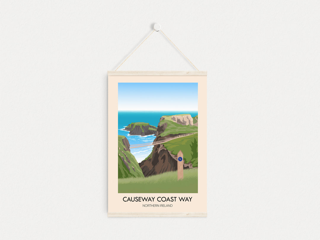 Causeway Coast Way Hiking Trail Travel Poster