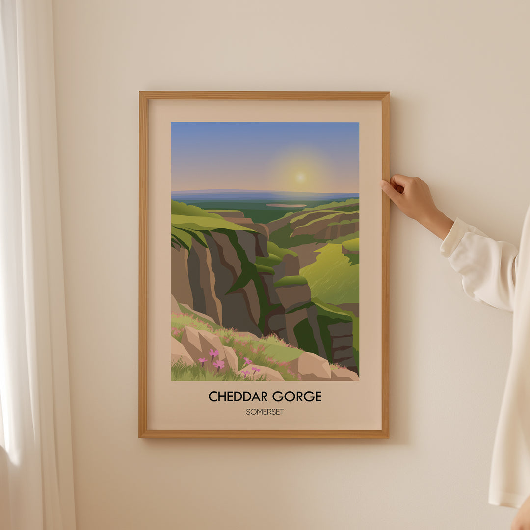 Cheddar Gorge, Somerset Travel Poster