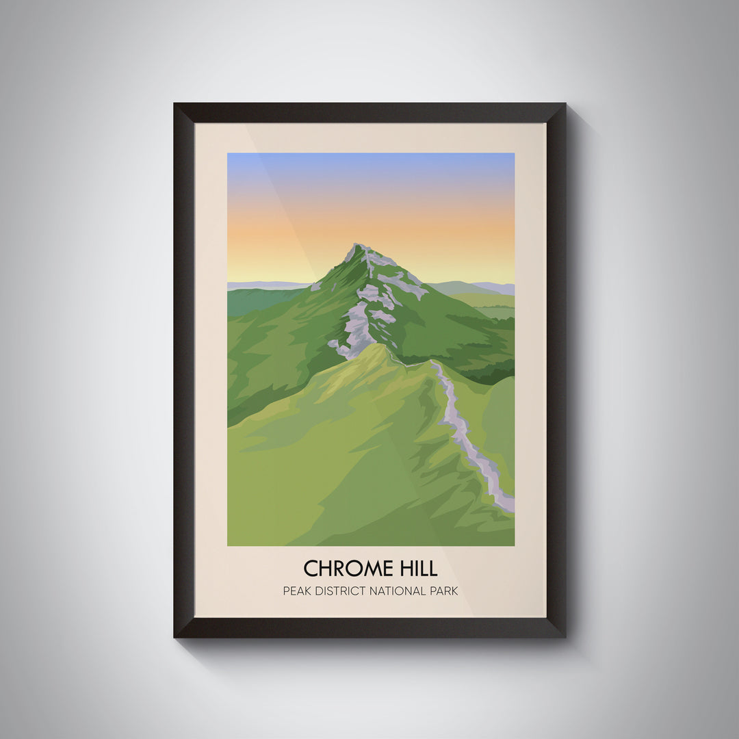 Chrome Hill Peak District Travel Poster