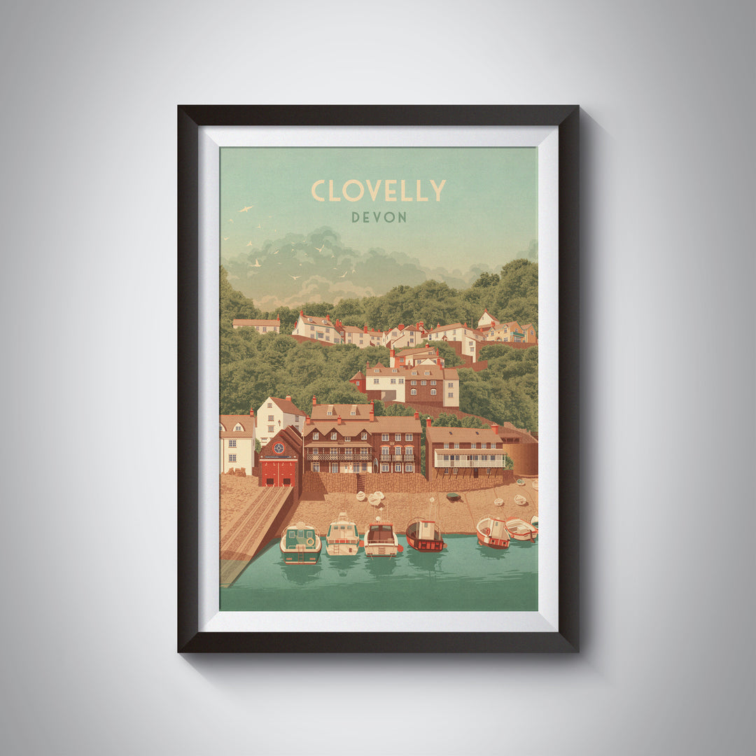 Clovelly Devon Travel Poster