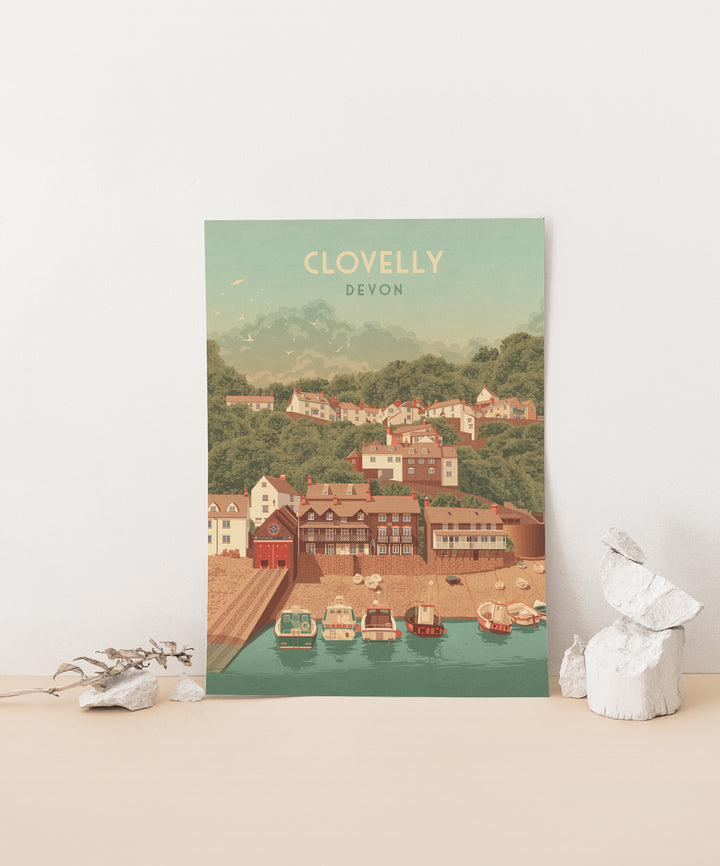 Clovelly Devon Travel Poster