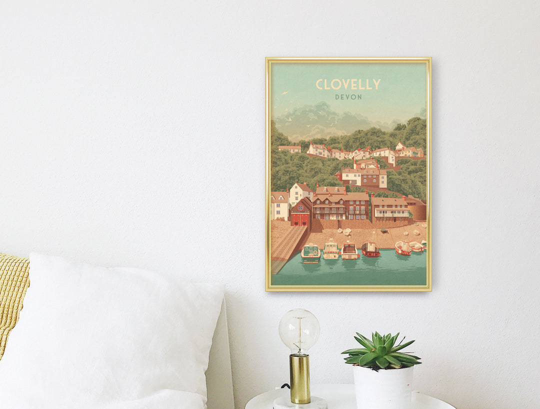 Clovelly Devon Travel Poster