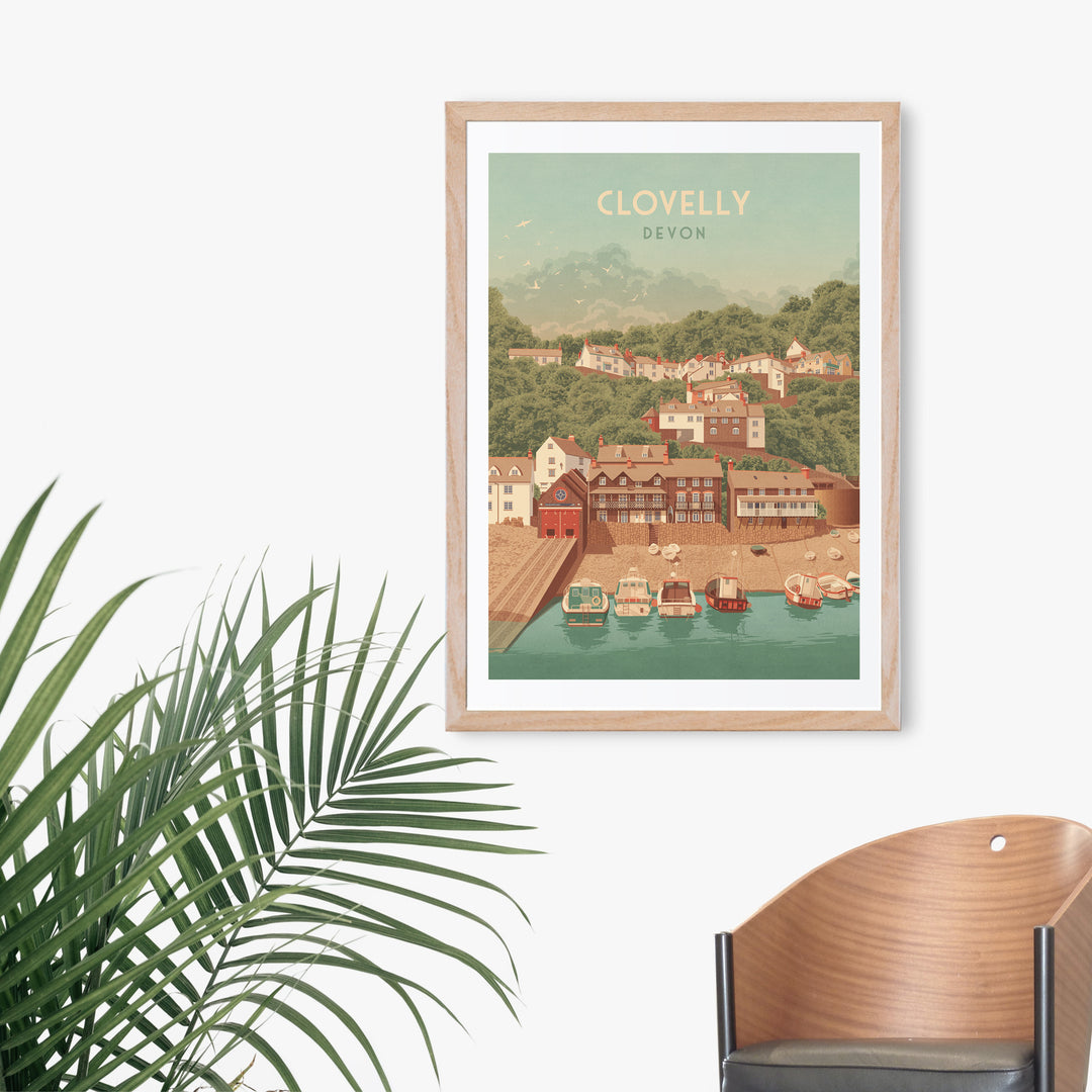 Clovelly Devon Travel Poster