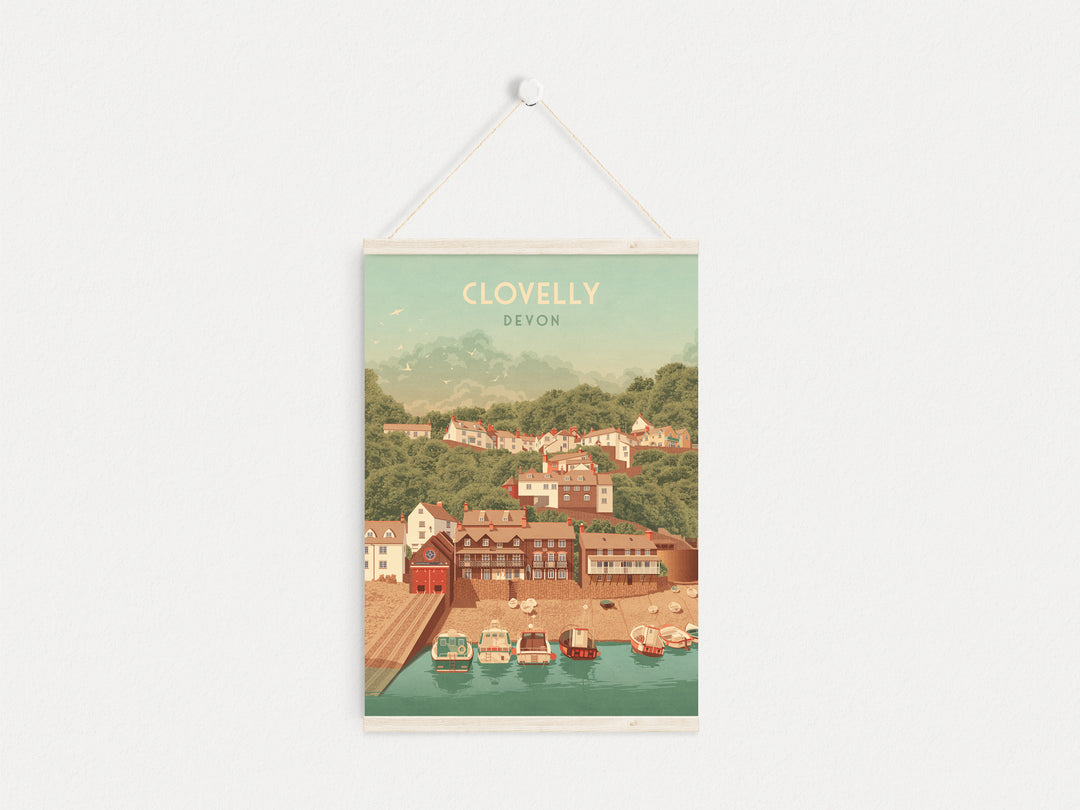 Clovelly Devon Travel Poster