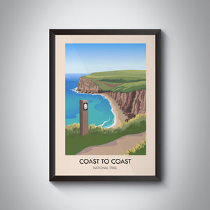 Coast to Coast Hiking Trail Travel Poster