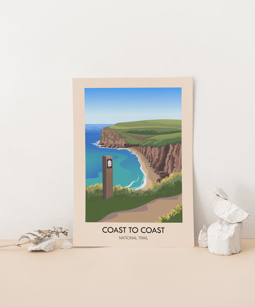 Coast to Coast Hiking Trail Travel Poster