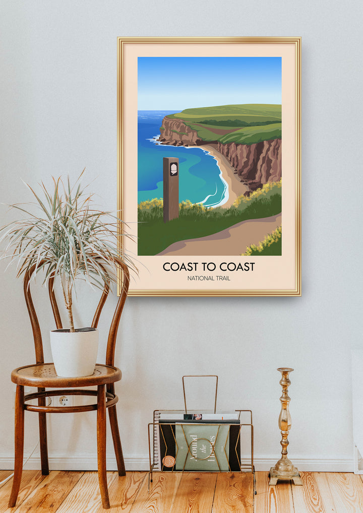 Coast to Coast Hiking Trail Travel Poster