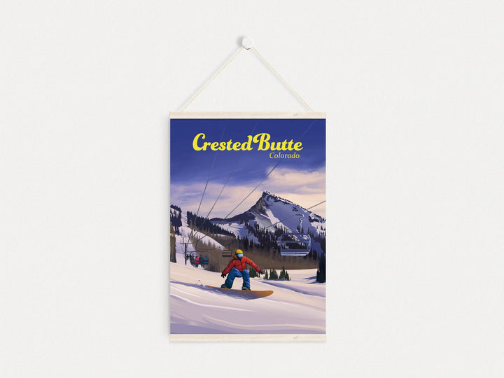 Crested Butte Colorado Snowboarding Travel Poster