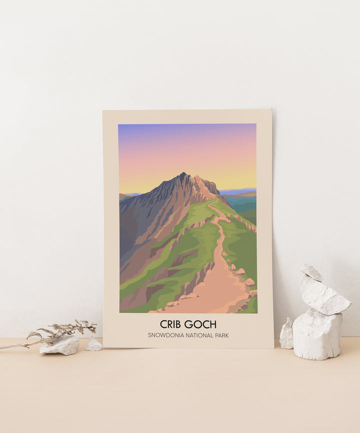 Crib Goch Snowdonia Travel Poster