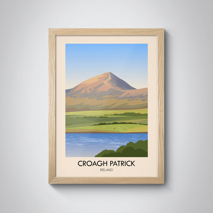 Croagh Patrick Ireland Travel Poster