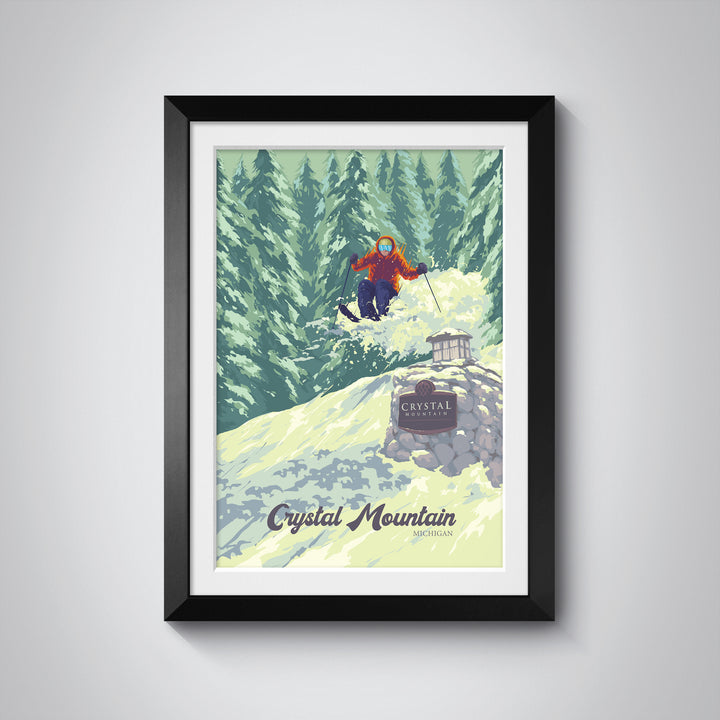 Crystal Mountain Michigan USA Ski Resort Travel Poster