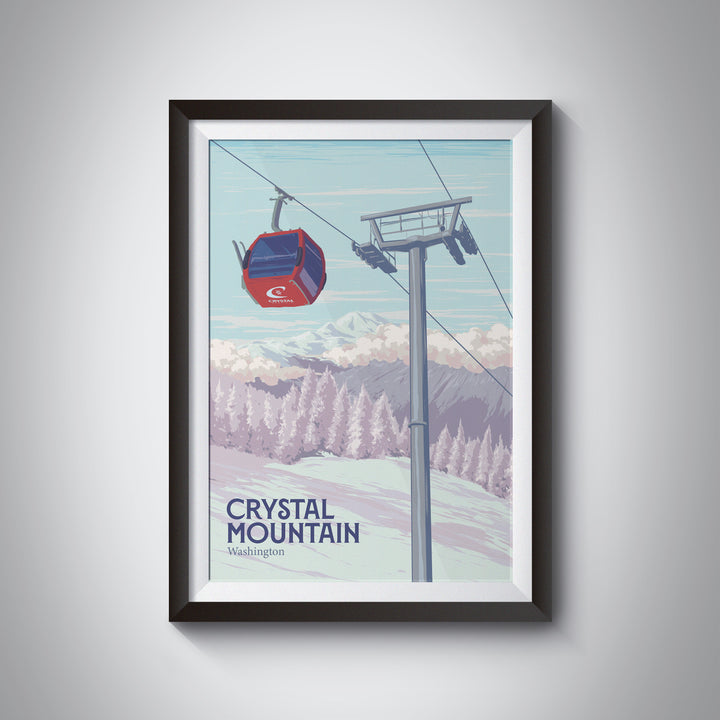 Crystal Mountain Washington Ski Resort Travel Poster