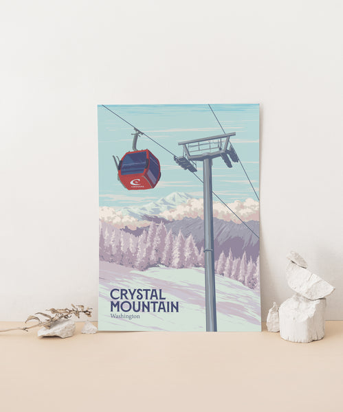 Crystal Mountain Washington Ski Resort Travel Poster