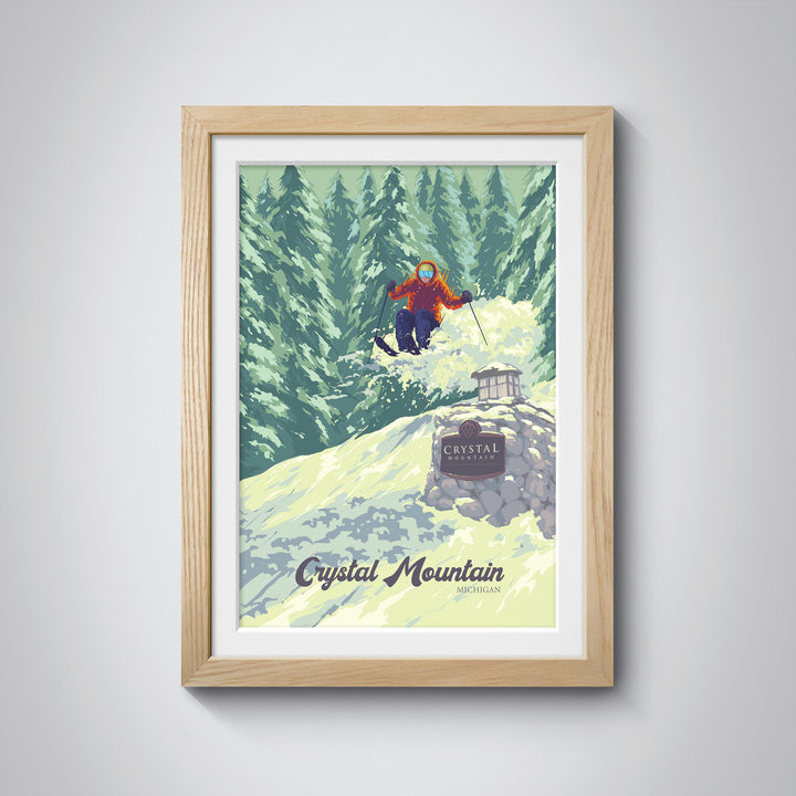 Crystal Mountain Michigan USA Ski Resort Travel Poster