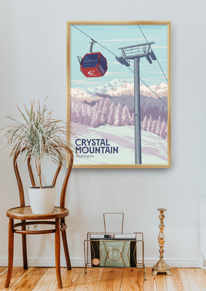 Crystal Mountain Washington Ski Resort Travel Poster